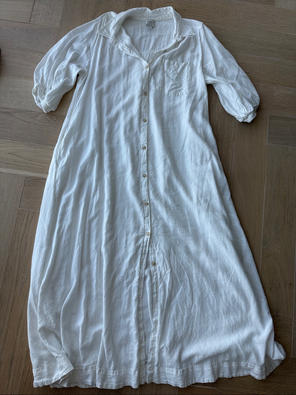 Women's White Button-Front Shirt Dress